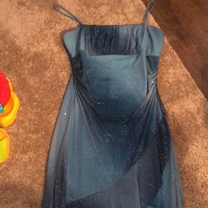 Teal Taboo Sparkle High Low Dress